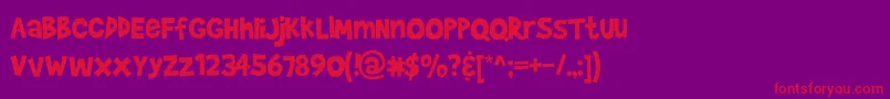 BradyBunch Font – Red Fonts on Purple Background