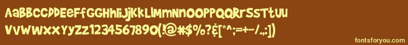 BradyBunch Font – Yellow Fonts on Brown Background