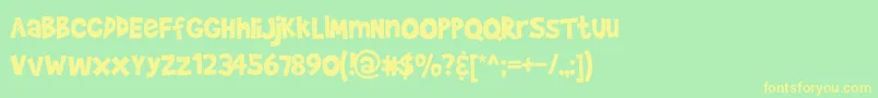 BradyBunch Font – Yellow Fonts on Green Background