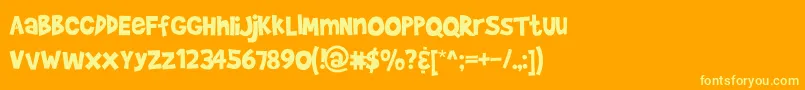 BradyBunch Font – Yellow Fonts on Orange Background