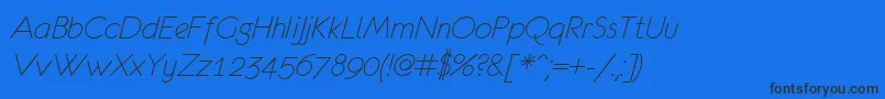 Eurof36 Font – Black Fonts on Blue Background