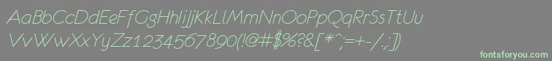 Eurof36 Font – Green Fonts on Gray Background