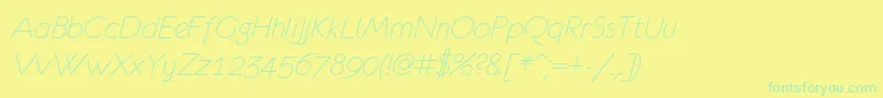 Eurof36 Font – Green Fonts on Yellow Background