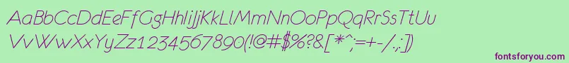 Eurof36 Font – Purple Fonts on Green Background
