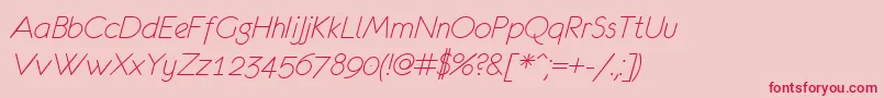 Eurof36-Schriftart – Rote Schriften auf rosa Hintergrund