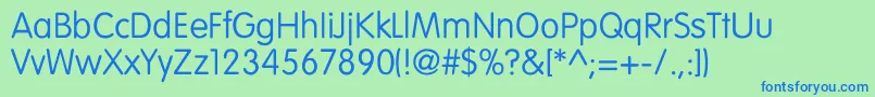 VogueNormal Font – Blue Fonts on Green Background