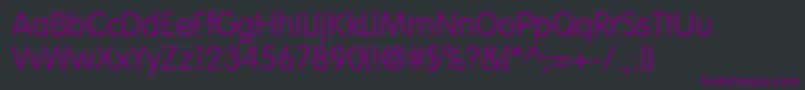 Czcionka VogueNormal – fioletowe czcionki na czarnym tle