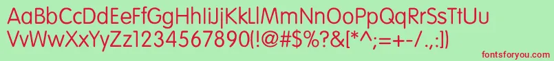 VogueNormal Font – Red Fonts on Green Background