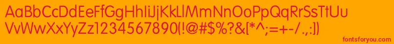VogueNormal Font – Red Fonts on Orange Background