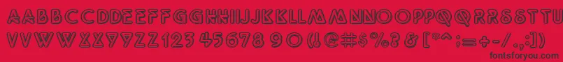 QuantumRegular Font – Black Fonts on Red Background
