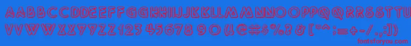 QuantumRegular Font – Red Fonts on Blue Background