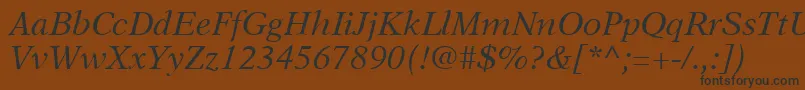 A831RomanItalic Font – Black Fonts on Brown Background