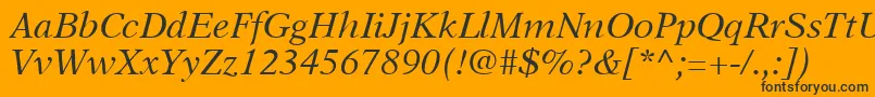 A831RomanItalic Font – Black Fonts on Orange Background