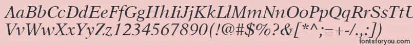 A831RomanItalic-fontti – mustat fontit vaaleanpunaisella taustalla