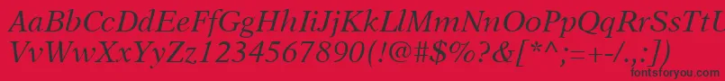 A831RomanItalic Font – Black Fonts on Red Background