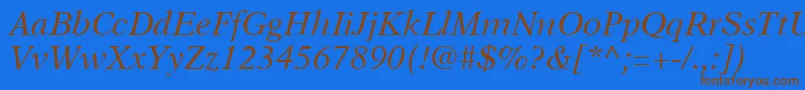 A831RomanItalic-fontti – ruskeat fontit sinisellä taustalla