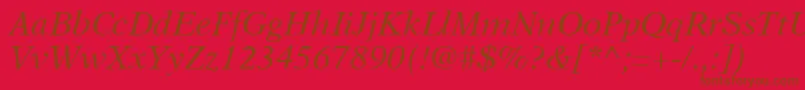 A831RomanItalic Font – Brown Fonts on Red Background