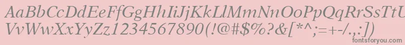 A831RomanItalic Font – Gray Fonts on Pink Background