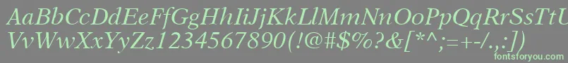 A831RomanItalic Font – Green Fonts on Gray Background