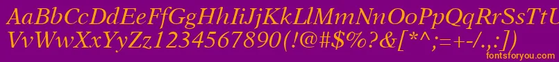 A831RomanItalic Font – Orange Fonts on Purple Background