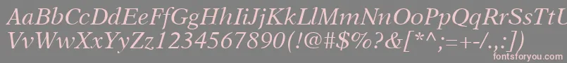 A831RomanItalic Font – Pink Fonts on Gray Background