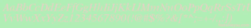 A831RomanItalic Font – Pink Fonts on Green Background