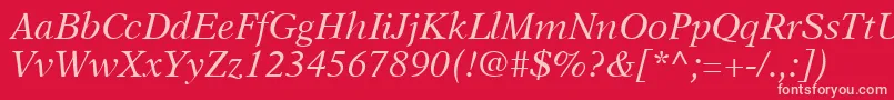 A831RomanItalic Font – Pink Fonts on Red Background