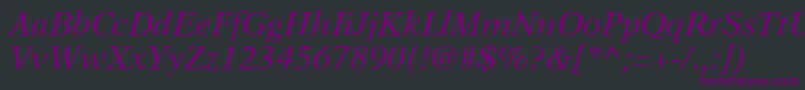 A831RomanItalic Font – Purple Fonts on Black Background