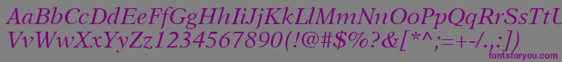 A831RomanItalic Font – Purple Fonts on Gray Background