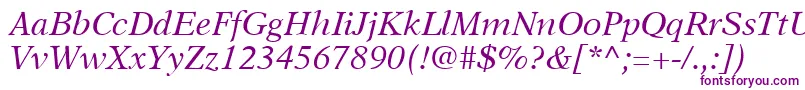A831RomanItalic Font – Purple Fonts on White Background