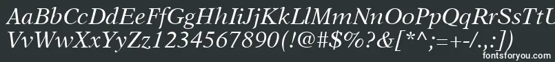 A831RomanItalic Font – White Fonts on Black Background