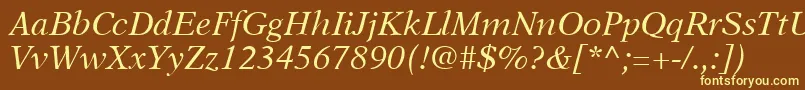 Шрифт A831RomanItalic – жёлтые шрифты на коричневом фоне