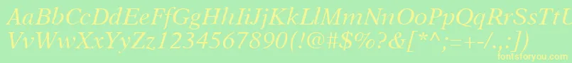 A831RomanItalic Font – Yellow Fonts on Green Background