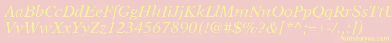 A831RomanItalic Font – Yellow Fonts on Pink Background