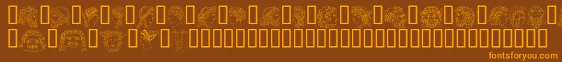 AncientHeads Font – Orange Fonts on Brown Background