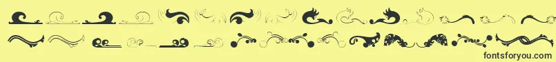 Felicity-fontti – mustat fontit keltaisella taustalla