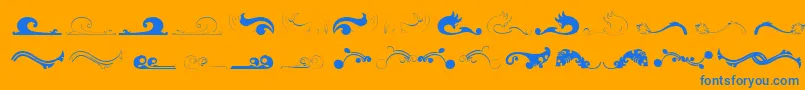 Felicity-Schriftart – Blaue Schriften auf orangefarbenem Hintergrund