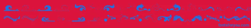 フォントFelicity – 赤い背景に青い文字