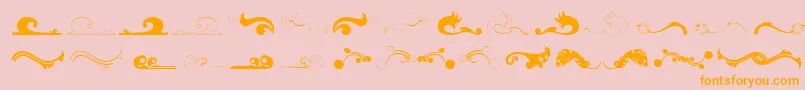 フォントFelicity – オレンジの文字がピンクの背景にあります。