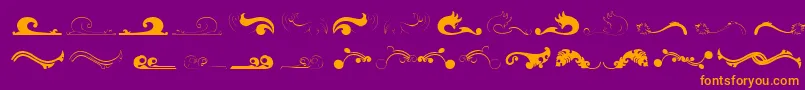 Felicity-Schriftart – Orangefarbene Schriften auf violettem Hintergrund