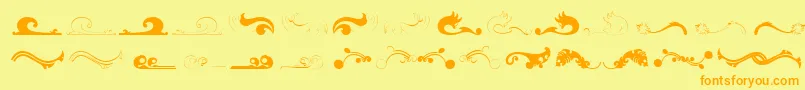 Fonte Felicity – fontes laranjas em um fundo amarelo