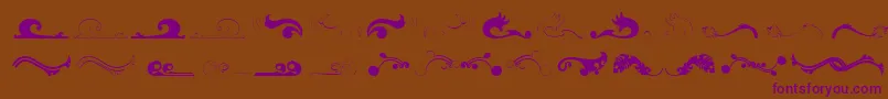 Czcionka Felicity – fioletowe czcionki na brązowym tle