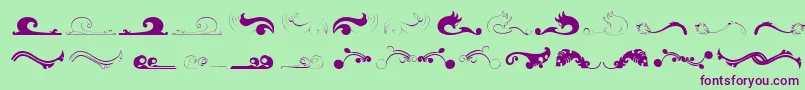 フォントFelicity – 緑の背景に紫のフォント