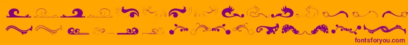 Felicity-Schriftart – Violette Schriften auf orangefarbenem Hintergrund
