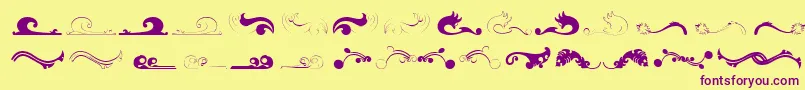 Felicity-Schriftart – Violette Schriften auf gelbem Hintergrund