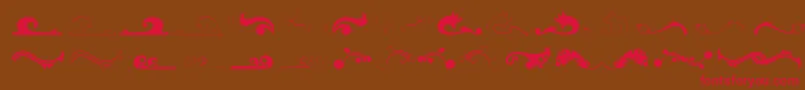 Czcionka Felicity – czerwone czcionki na brązowym tle
