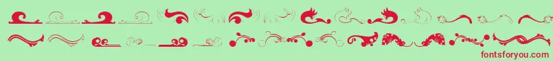 Felicity-fontti – punaiset fontit vihreällä taustalla