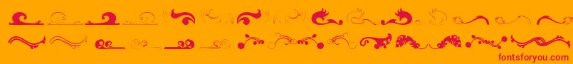 Czcionka Felicity – czerwone czcionki na pomarańczowym tle