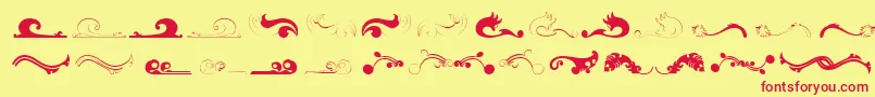 フォントFelicity – 赤い文字の黄色い背景