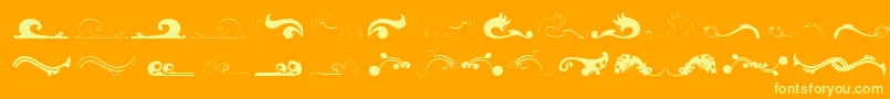 Felicity-Schriftart – Gelbe Schriften auf orangefarbenem Hintergrund